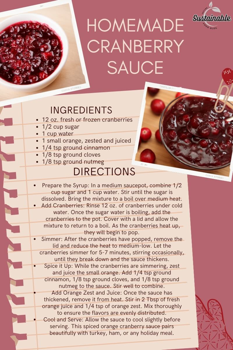 Recipe for Homemade Cranberry Sauce
